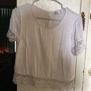 White top with lace